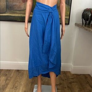 Jason Wu faux wrap midi skirt with eyelet trim